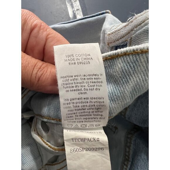 PacSun Womens High-Rise Two-Tone Mom‎ Jeans Size 25 Cotton Blend Blue & White - Picture 7 of 13